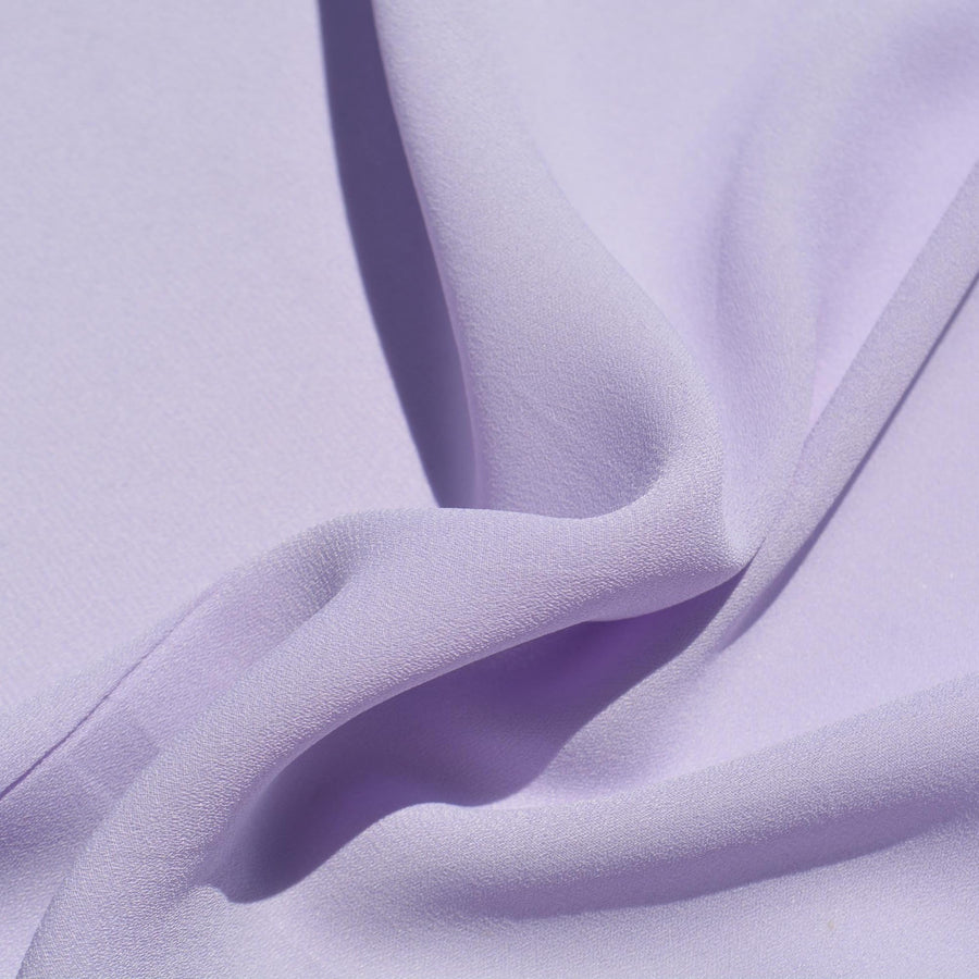 Pure Silk Georgette Fabric | Light Purple Sheer Lightweight Designer Deadstock | Dresses, Blouses, Scarves | By the Yard