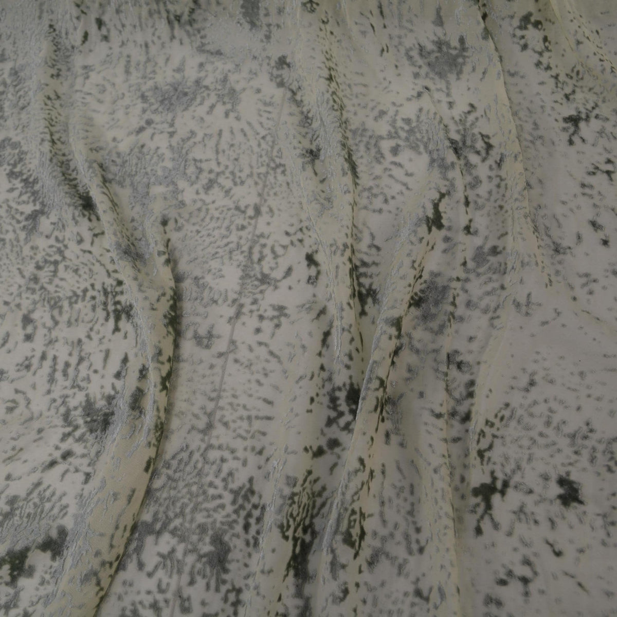 Italian Silk Chiffon Sheer Burnout Velvet | Made in Italy Designer Deadstock Fabric | By the Yard