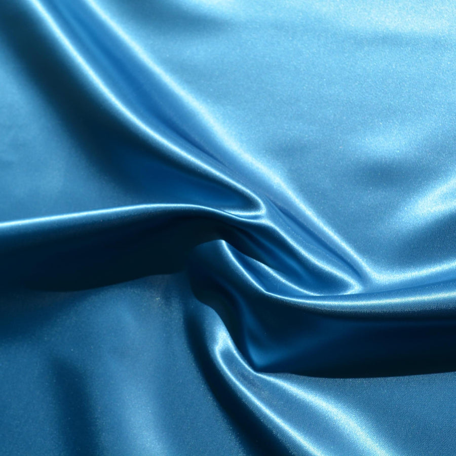 Blue Duchess Satin Fabric | Designer Deadstock | By the Yard