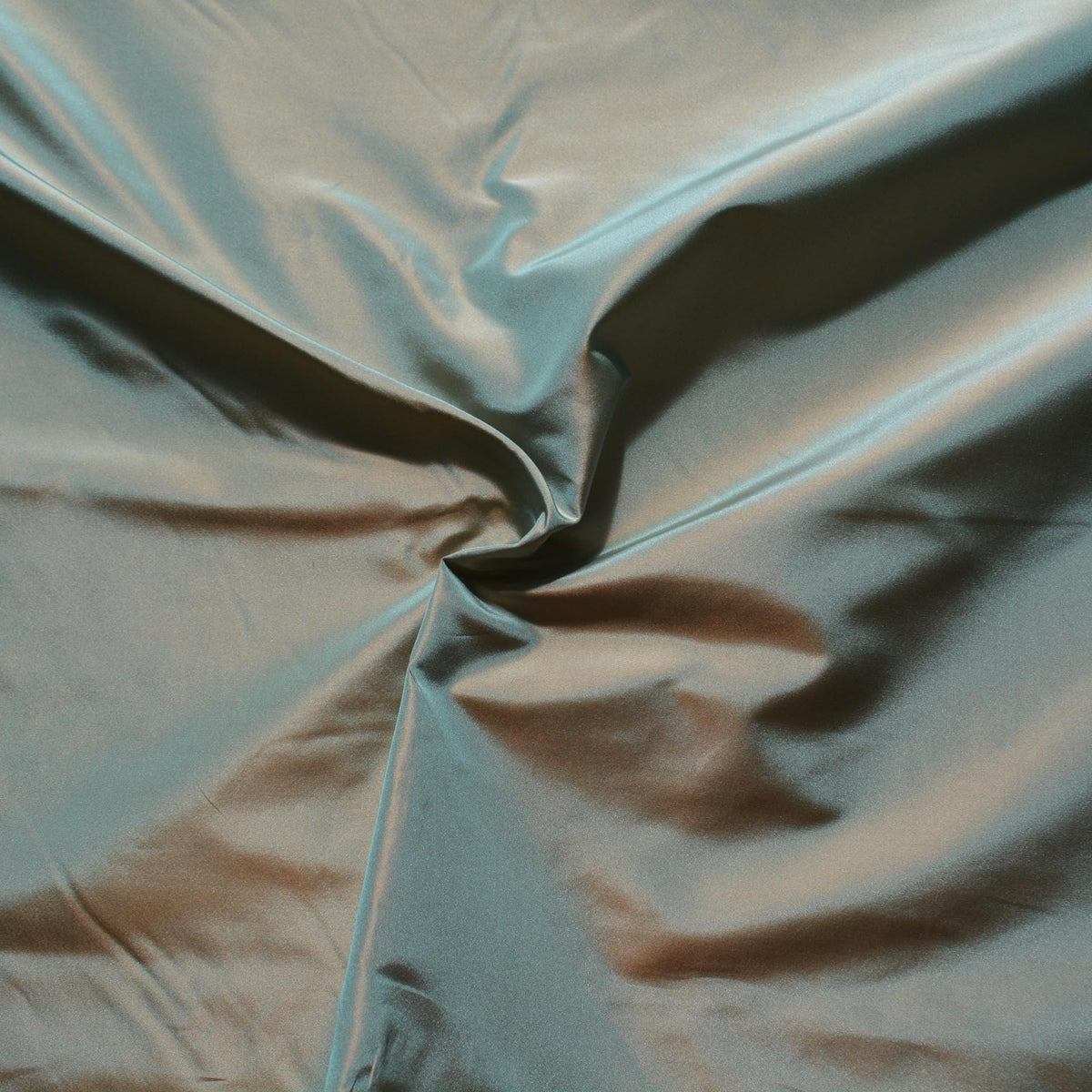 Silk Taffeta Fabric Light green and orange Two-tone 60" Wide Luxury Fabric | By the Yard