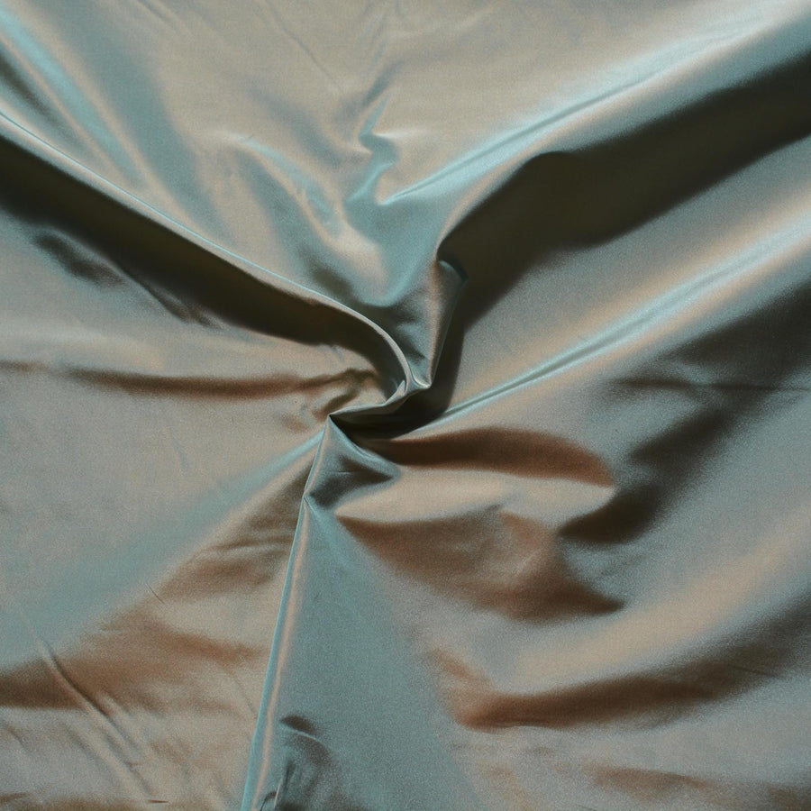 Silk Taffeta Fabric Light green and orange Two-tone 60" Wide Luxury Fabric | By the Yard