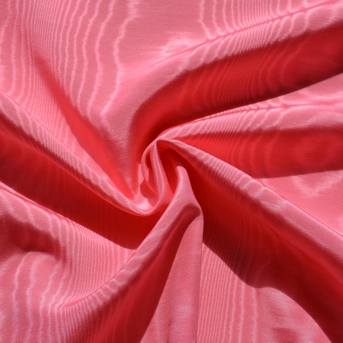 Heavyweight Silk Moiré Taffeta Fabric | Pink Silk Watered Taffeta | By the Yard
