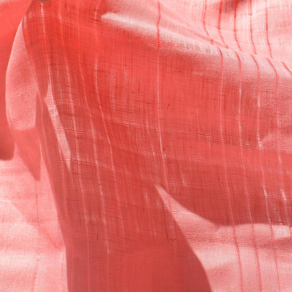 100% Linen Fabric Striped Bright pink striped 56" Wide Dressmaking Tailoring | By the Yard