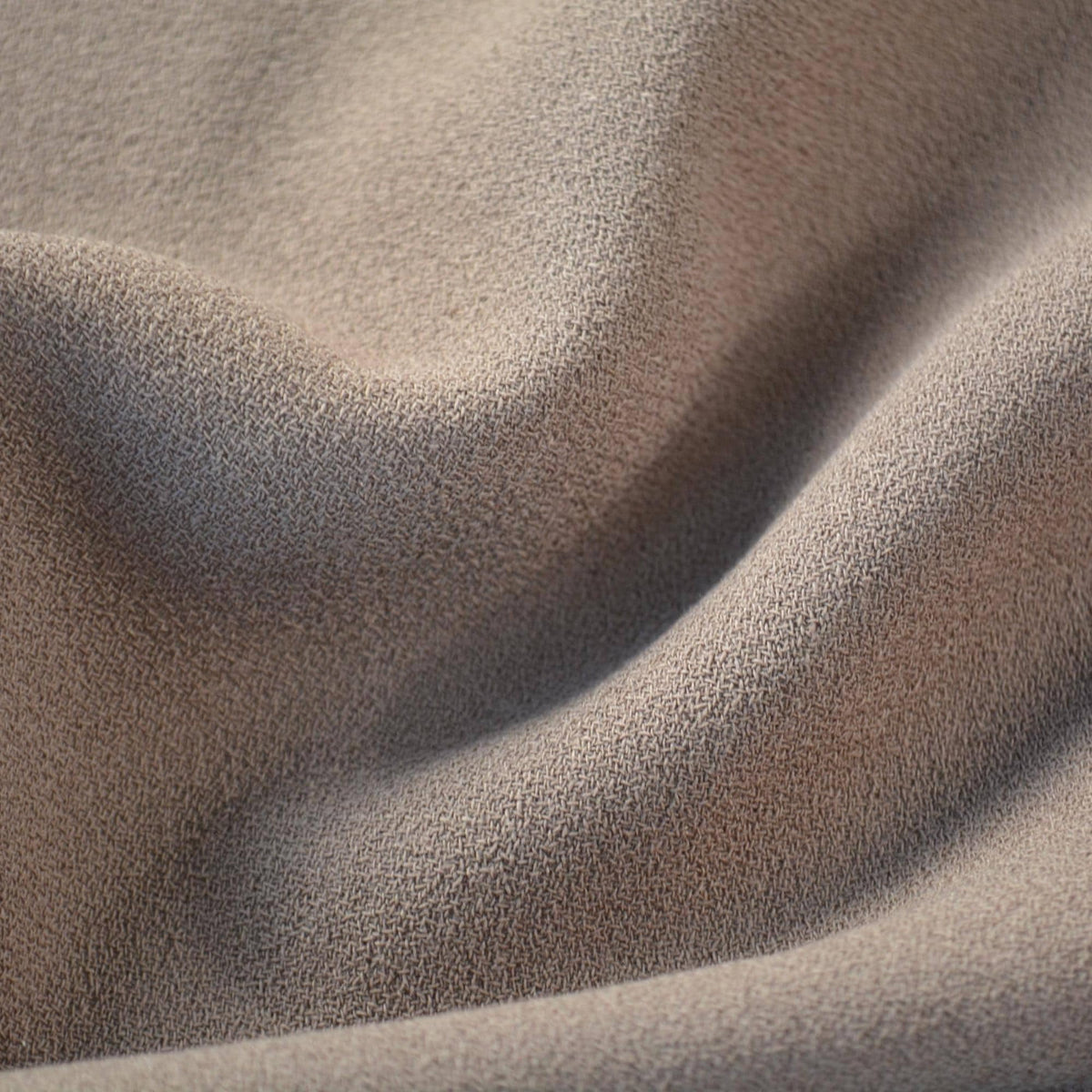Tan Light Brown Wool Crepe Fabric Pure Virgin Wool European Designer Apparel Textile | By the Yard