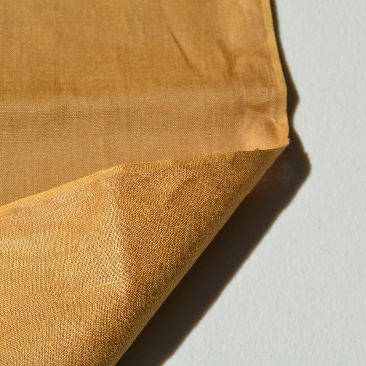 Tan/Mustard Yellow | 100% Linen | Designer Deadstock | By the Yard