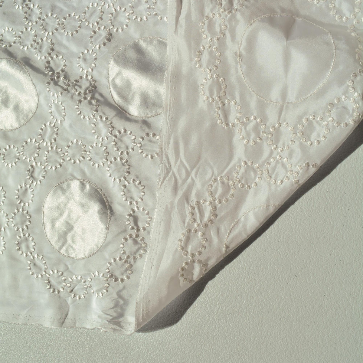 European Designer Embroidered Silk Taffeta Luxury Fabric | By the Yard