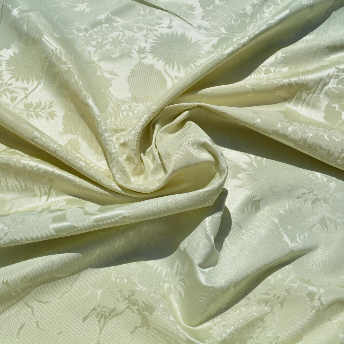 Silk Jacquard Fabric | 100% Silk Floral Pattern, 47.5” | Luxury Bridal & Dressmaking Fabric | By the Yard