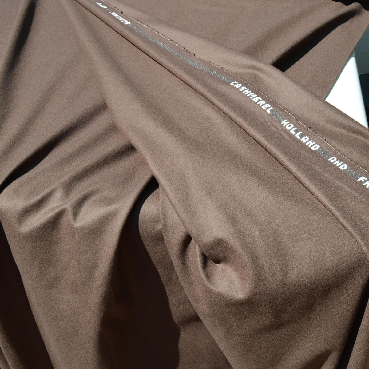 Luxury European Cashmere Coating Fabric | Brown | Made in Europe | Winter Coat Fabric | By the Yard