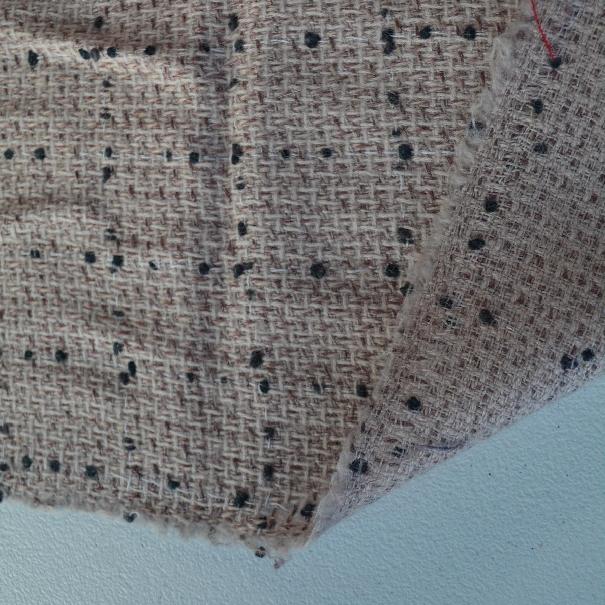 Beige Wool Boucle Tweed Fabric | Made in Italy | Brown and Black Speckles Heavyweight Coat and Jacket Cloth 57 Inch Wide