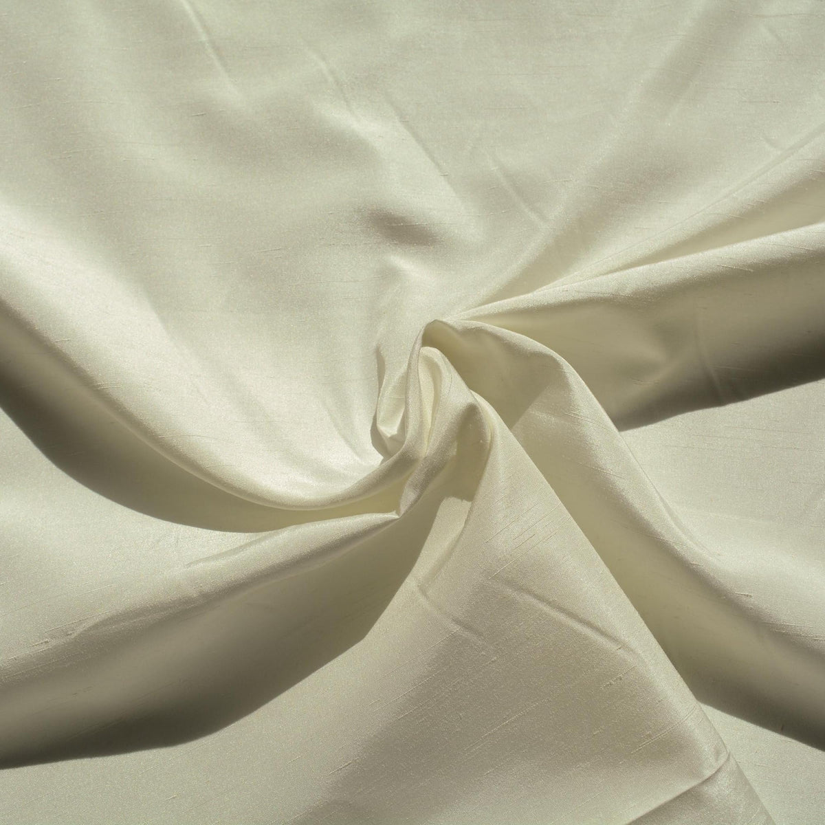 Silk Dupioni Fabric White Midweight Slub Texture 44.5 Inch Usable | By the Yard