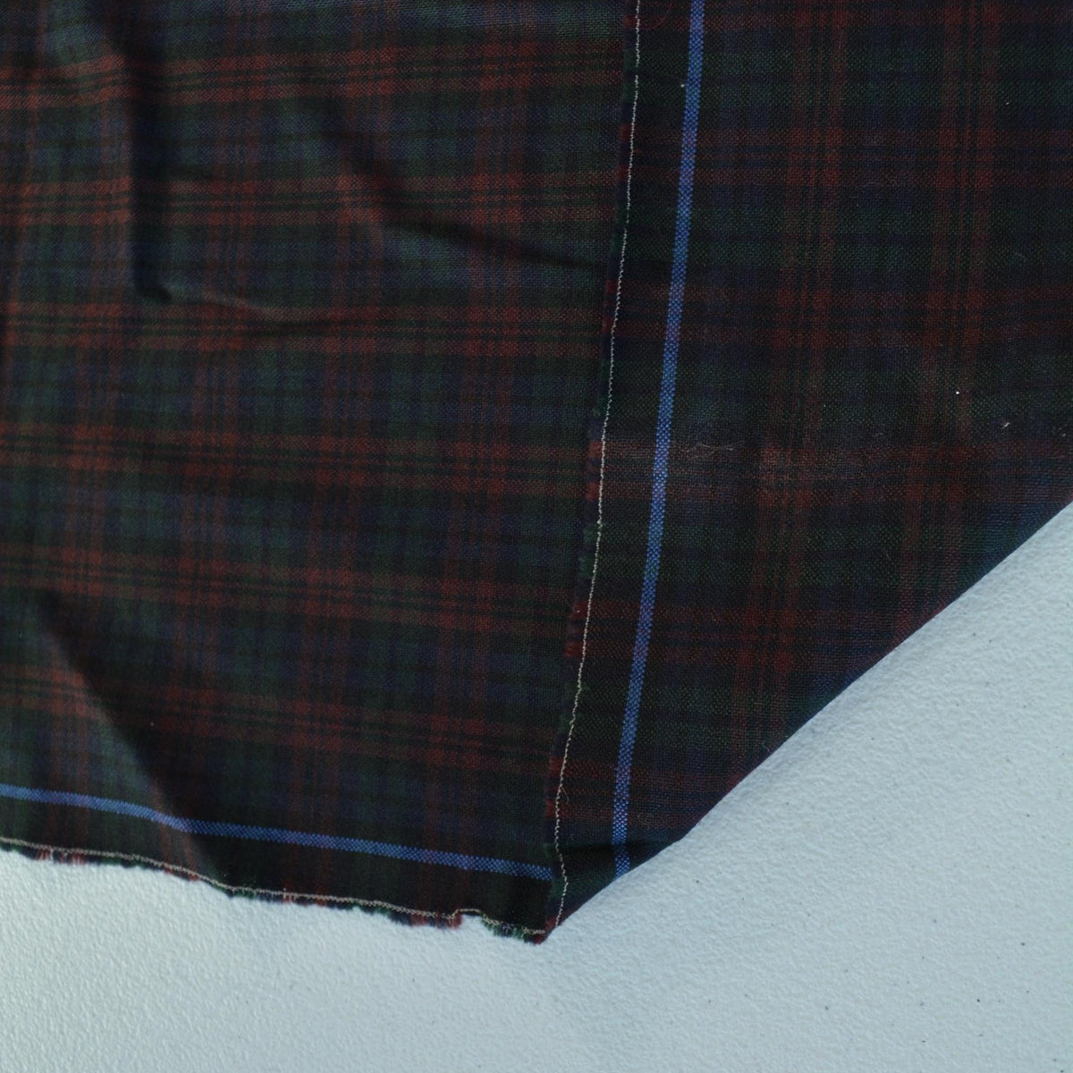 Dark Tartan Wool Tweed Fabric Navy Green Red Blue Plaid 61 Inch Wide | By the Yard