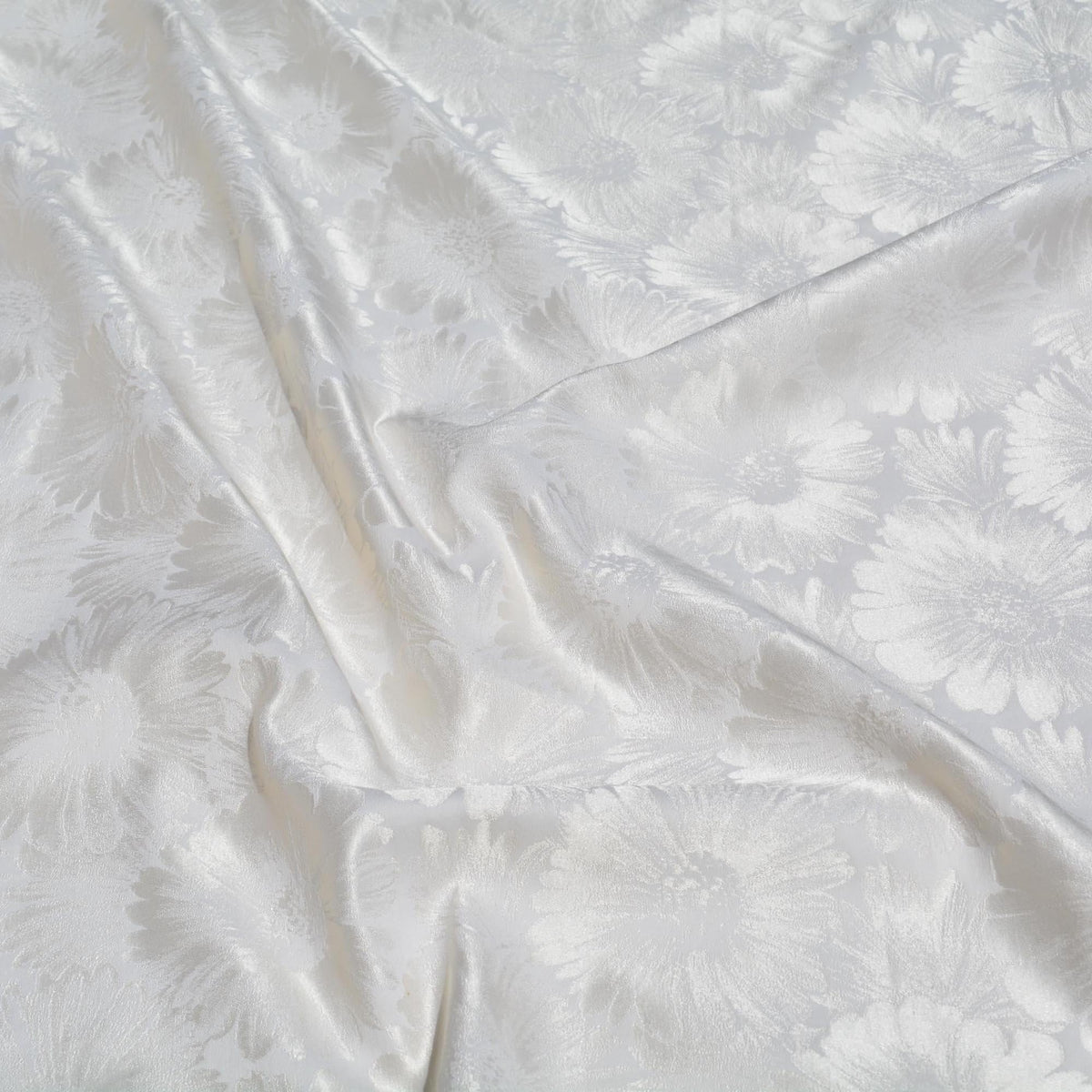 European 100% Silk Jacquard Fabric | Silk Floral Pattern, 57” Width | Luxury Bridal & Dressmaking Fabric | By the Yard