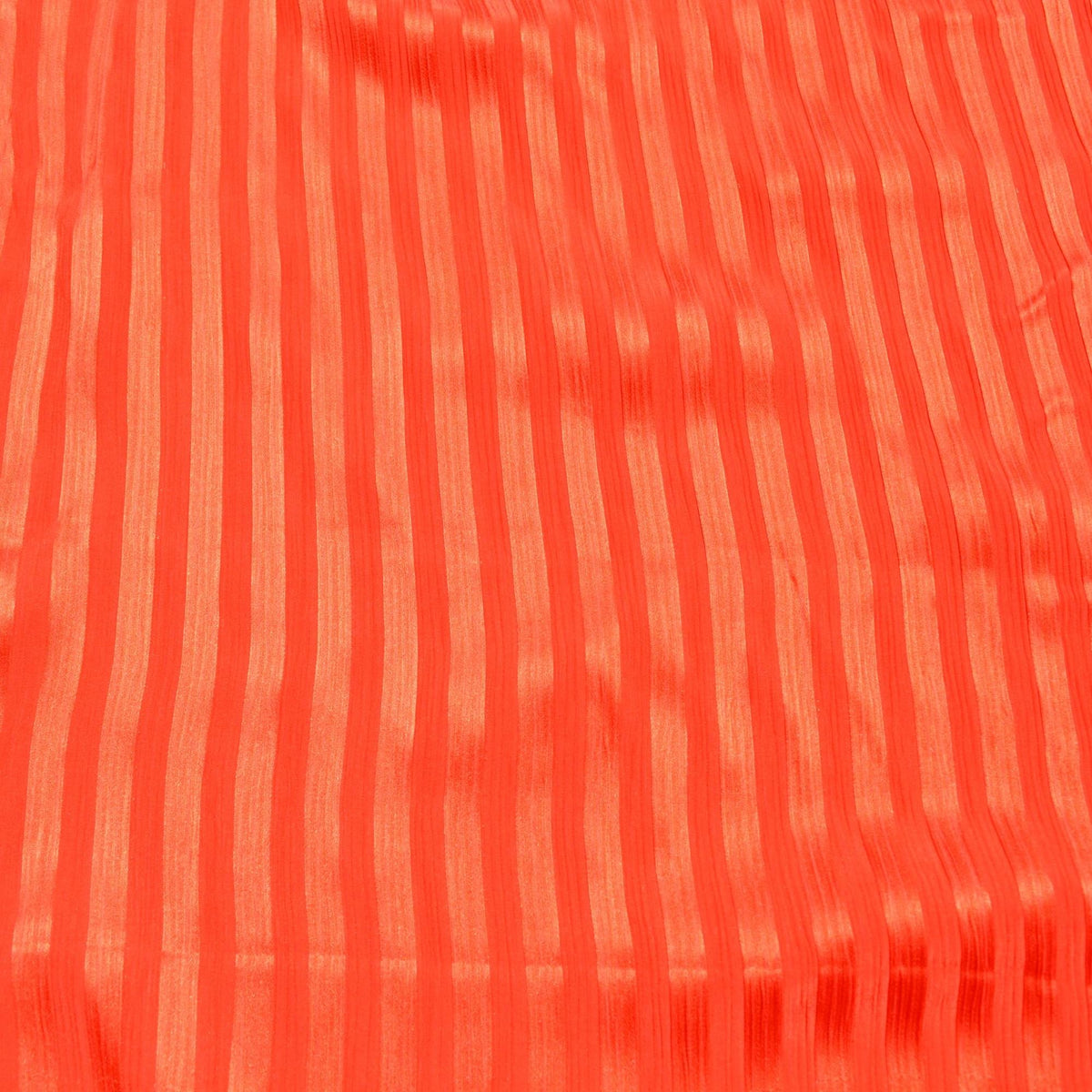 Pure Silk Crinkle Jacquard Fabric | Striped Red Designer Deadstock | Dresses, Skirts, Tops | By the Yard