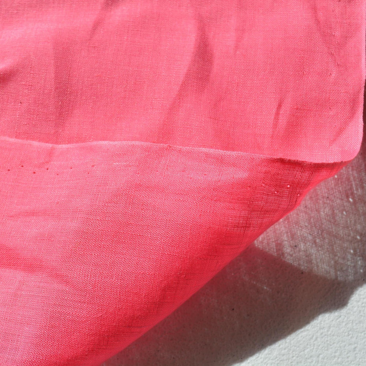100% Linen Fabric Pink Barbie pink 55" Wide Dressmaking Tailoring | By the Yard