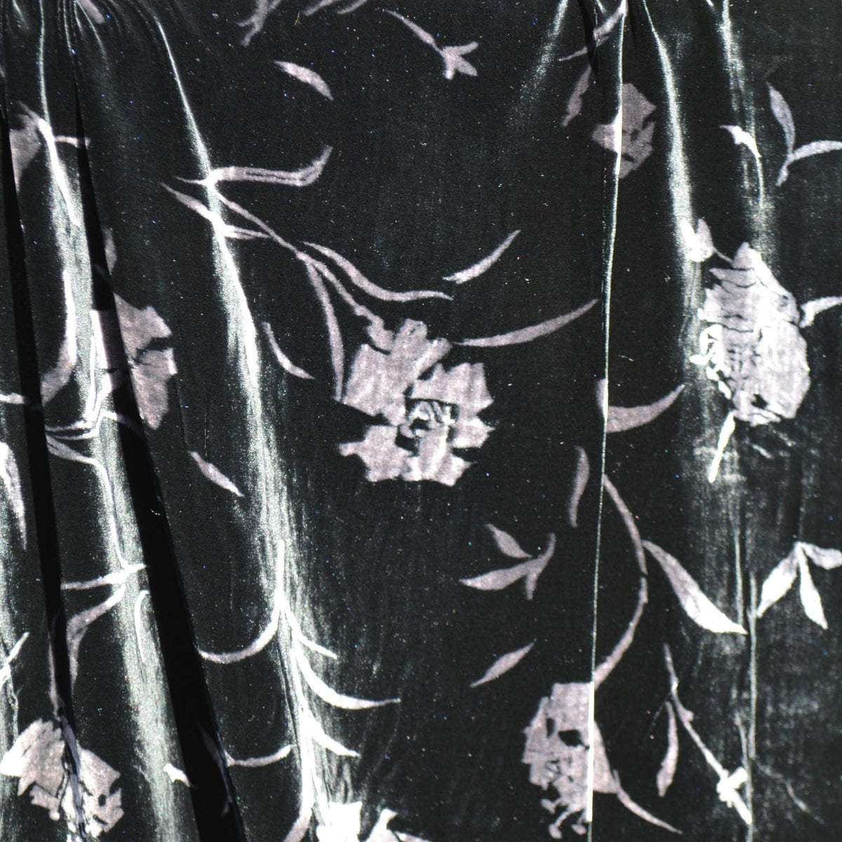 Silk Velvet Devoré Georgette Fabric – 100% Silk Burnout Velvet with Floral Pattern | By the Yard