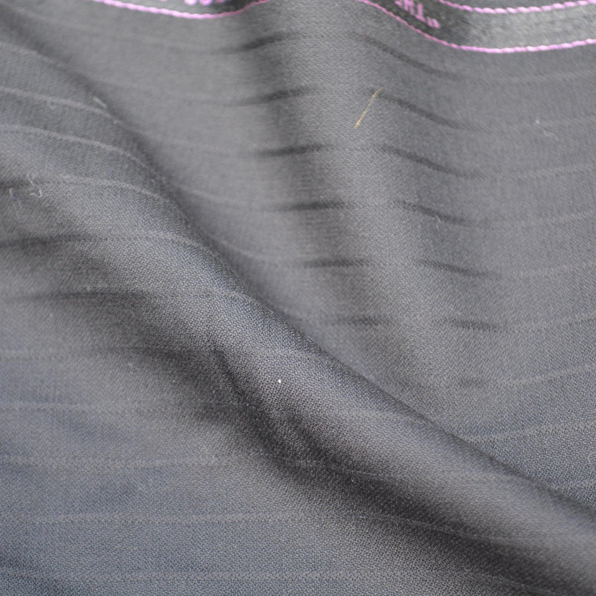 Scottish Super 150s Wool Suiting Fabric | Black Stripes | Made in Scotland | Luxury Tailoring Cloth | By the Yard
