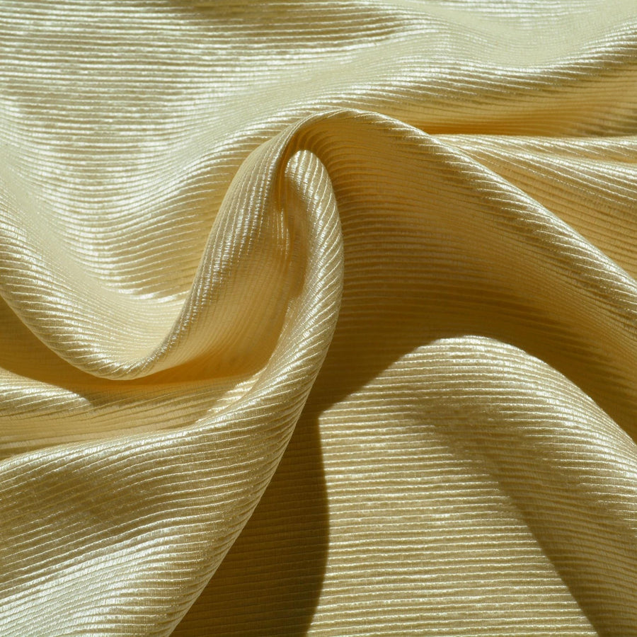 Silk Faille Fabric Cream Light Yellow Shiny Structured 56 Inch Wide | By the Yard