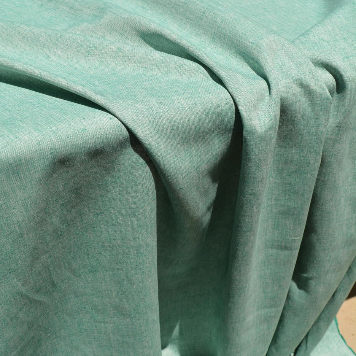 Light Green Linen Fabric | 100% Midweight Linen Solid Weave 60" Wide | Linen Yardage for Clothing, Summer Dresses, Home 