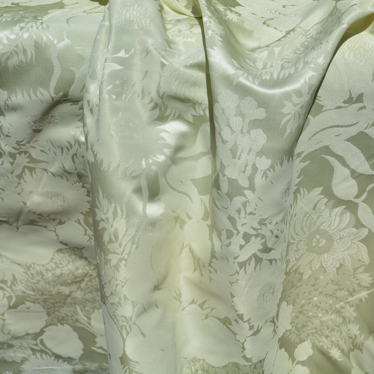 Silk Jacquard Fabric | 100% Silk Floral Pattern, 47.5” | Luxury Bridal & Dressmaking Fabric | By the Yard