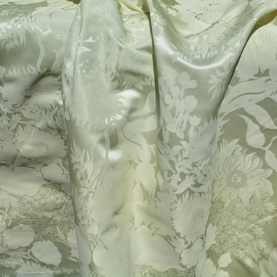 Silk Jacquard Fabric | 100% Silk Floral Pattern, 47.5” | Luxury Bridal & Dressmaking Fabric | By the Yard