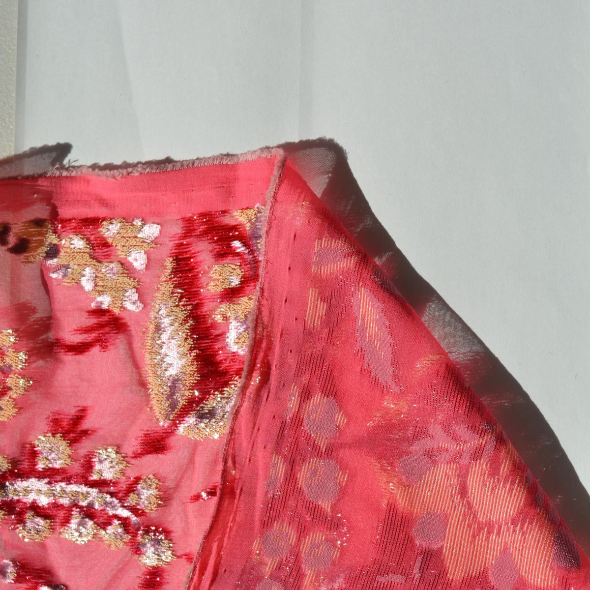 Pink | silk polyester blend | Velvet Burnout | Designer Deadstock | Velvet |By the Yard
