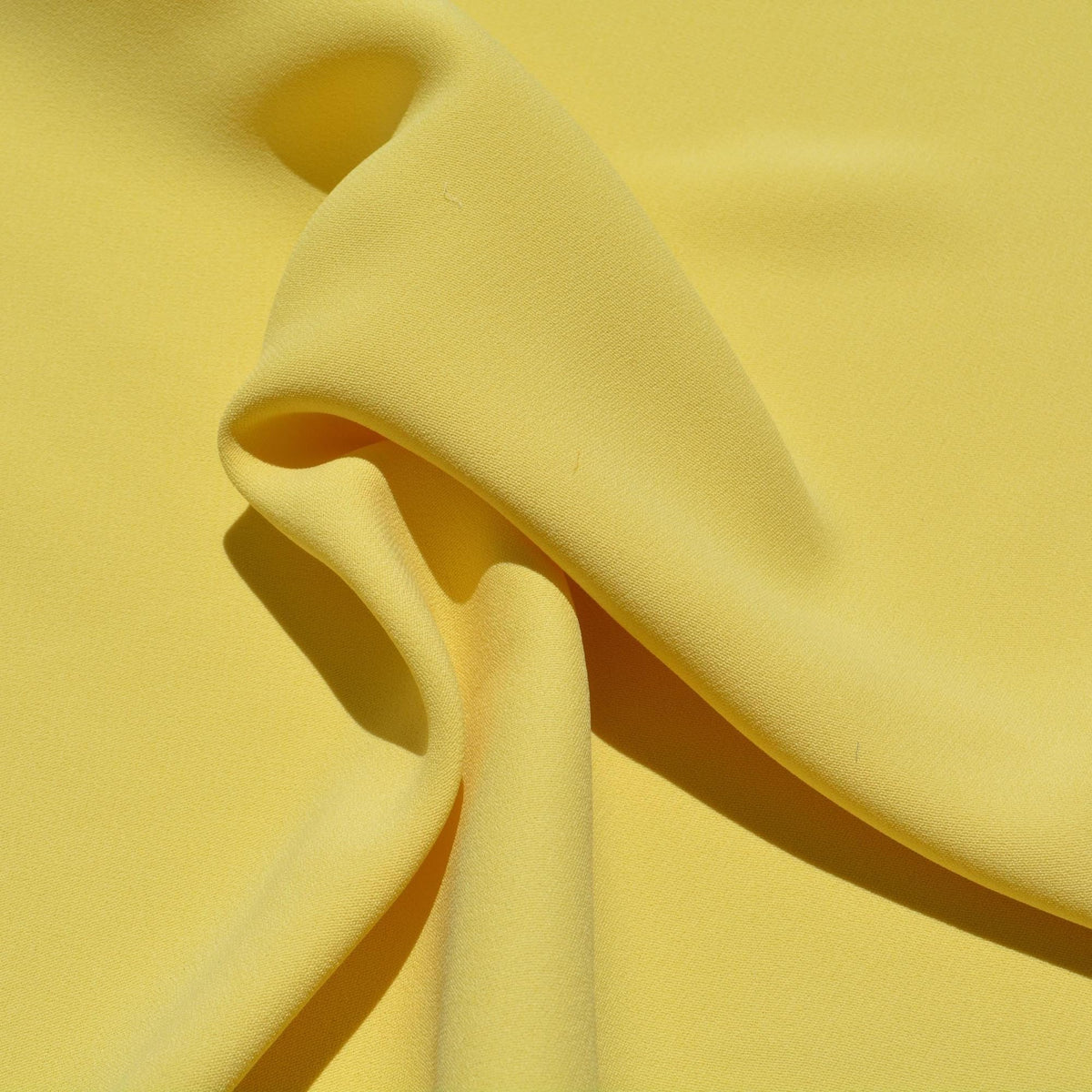 Pure Silk Georgette Fabric | Yellow Heavyweight Designer Deadstock | Dresses, Blouses, Skirts | By the Yard