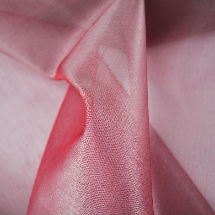 European 100% Silk Burgundy/Clear Silk Organza 12 Momme Korean Woven 53.5" | By the Yard