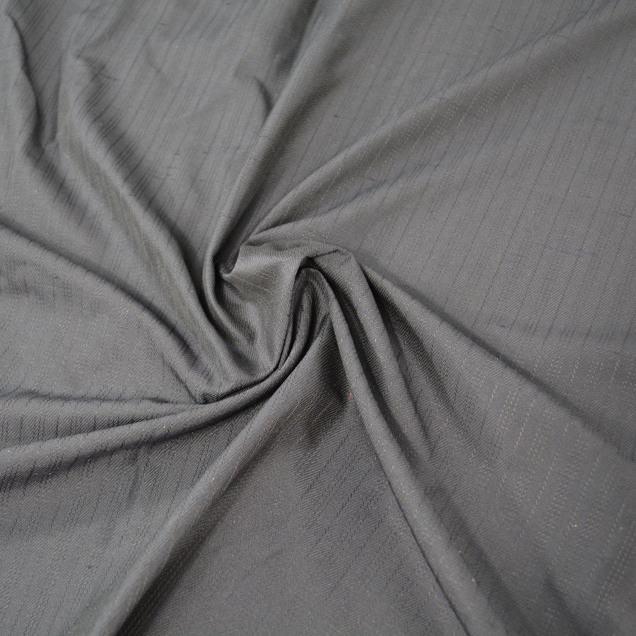 Black Twill Wool Poly Blend Striped Fabric 62.5 Inch Wide | By the Yard
