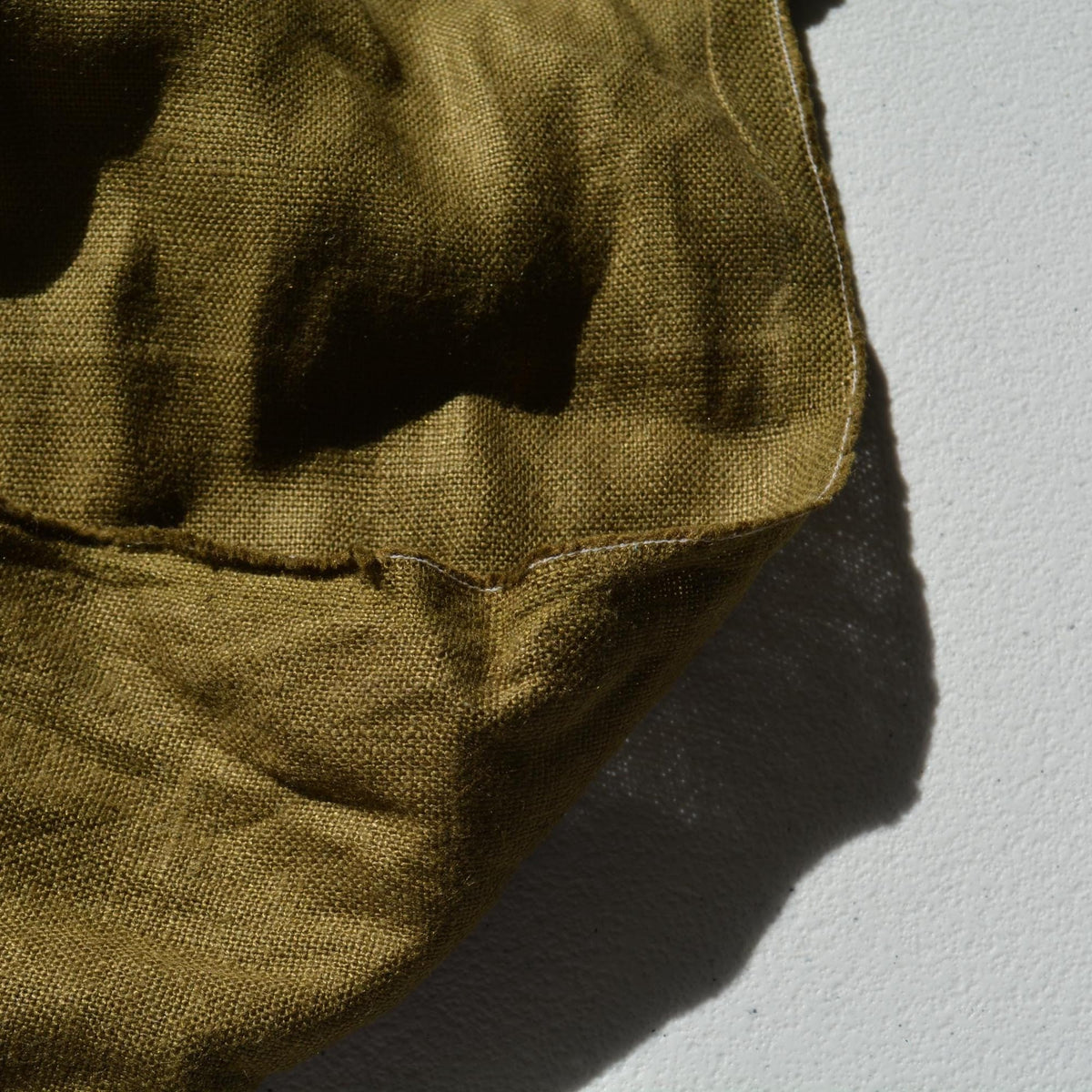 100% Linen Fabric Thick weave Army green thick weave Midweight to heavyweight 55" Wide Dressmaking Tailoring | By the Ya