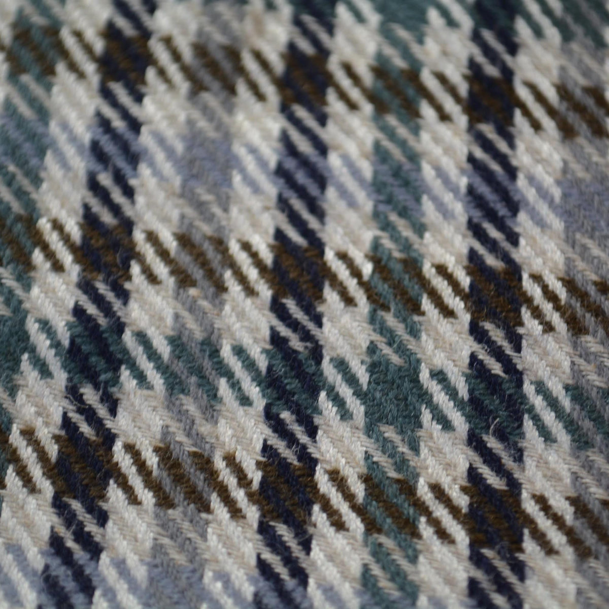 Vintage Madrid Checkered Wool Fabric | Beige Brown Light Blue Designer Deadstock | By the Yard