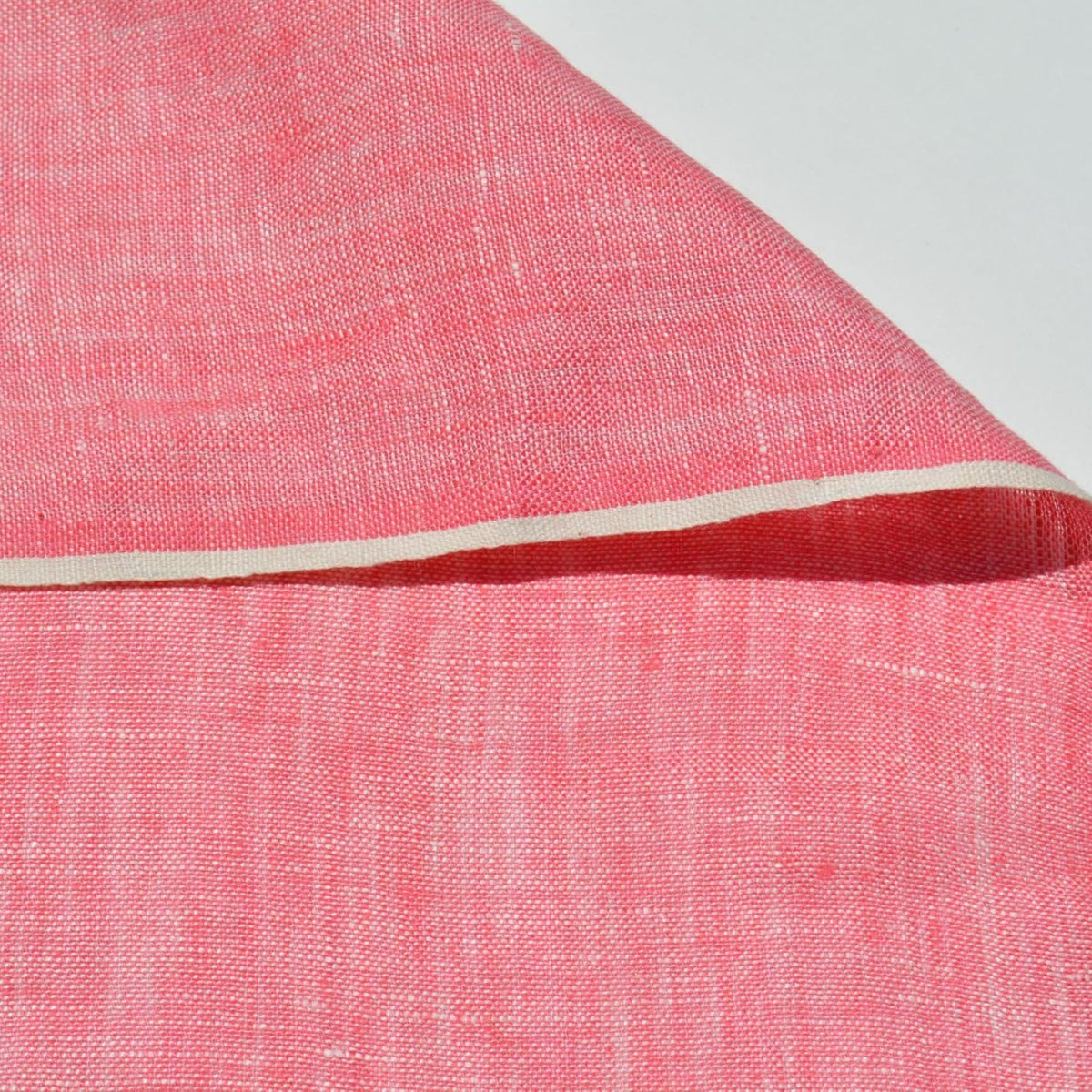 Coral Pink Linen Fabric | 100% Midweight Linen Solid Weave 54" Wide | Linen Yardage for Clothing, Summer Dresses, Home D