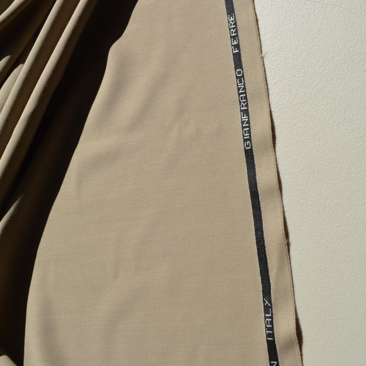 Beige | 100% wool | Wool Suiting | Gianfranco Ferré | Made in Italy | Designer Deadstock | By the Yard