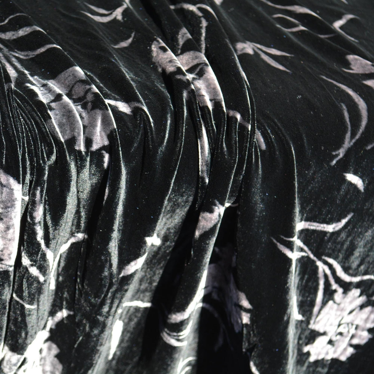 Silk Velvet Devoré Georgette Fabric – 100% Silk Burnout Velvet with Floral Pattern | By the Yard
