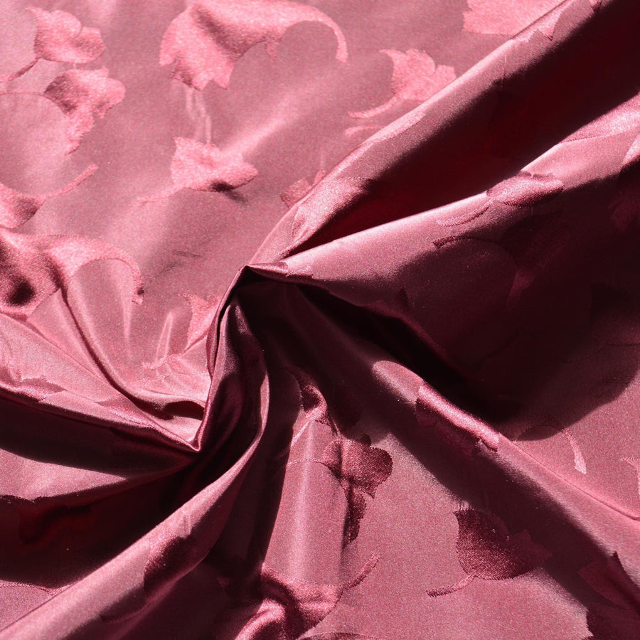 100% Silk Jacquard Fabric | Silk Floral Dark purple 36" Wide Luxury Taffeta Fabric | By the Yard