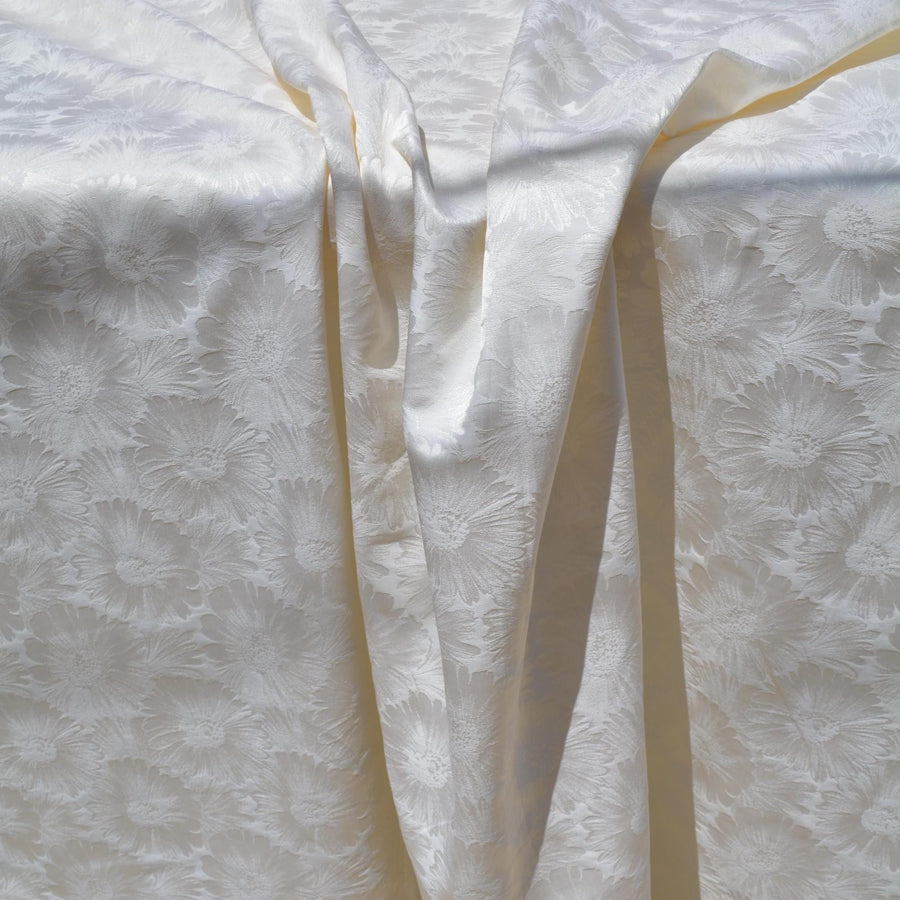 European 100% Silk Jacquard Fabric | Silk Floral Pattern, 57” Width | Luxury Bridal & Dressmaking Fabric | By the Yard