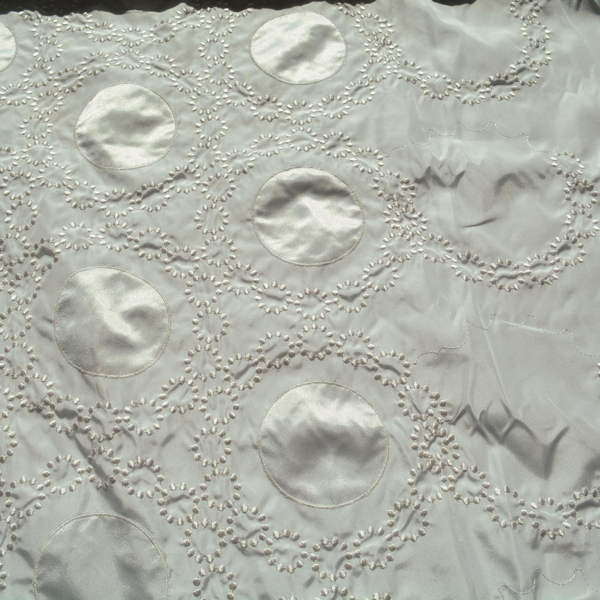 European Designer Embroidered Silk Taffeta Luxury Fabric | By the Yard