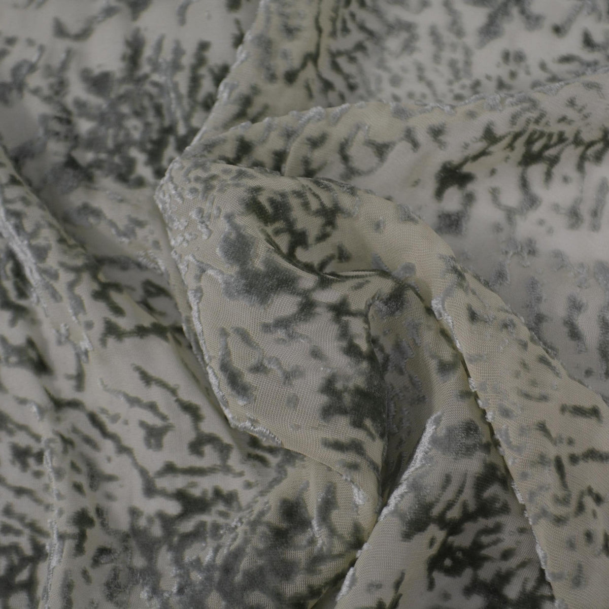 Italian Silk Chiffon Sheer Burnout Velvet | Made in Italy Designer Deadstock Fabric | By the Yard