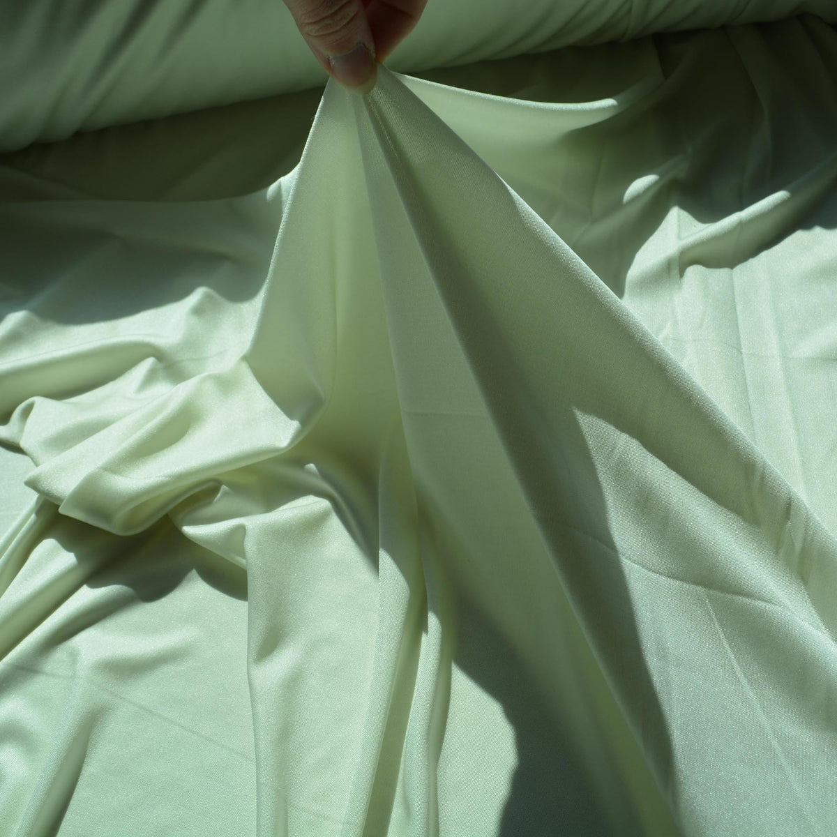 Stretch Knit Fabric | Light green | Designer Yardage |By the Yard