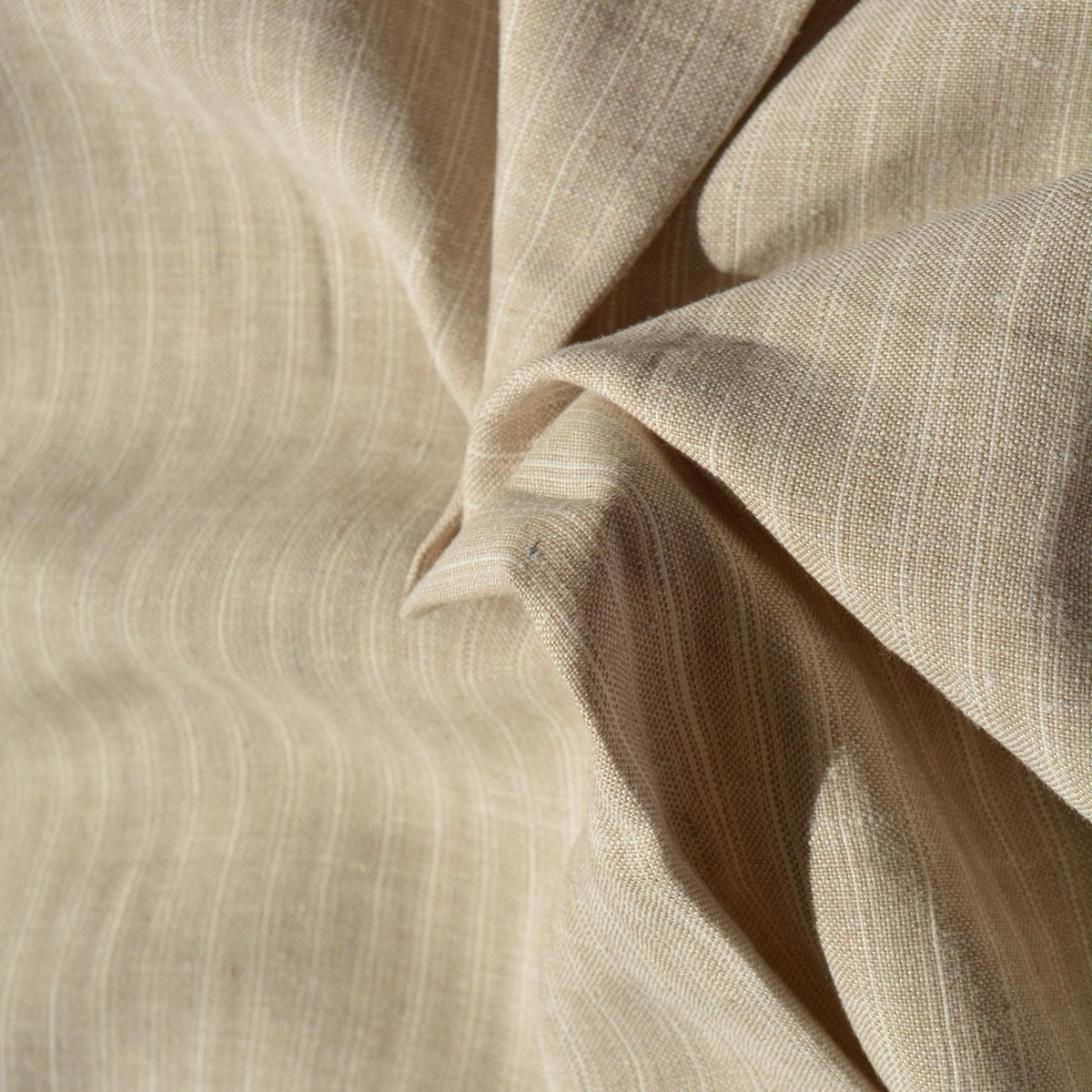 100% Linen Fabric Striped Beige striped 61" Wide Dressmaking Tailoring | By the Yard
