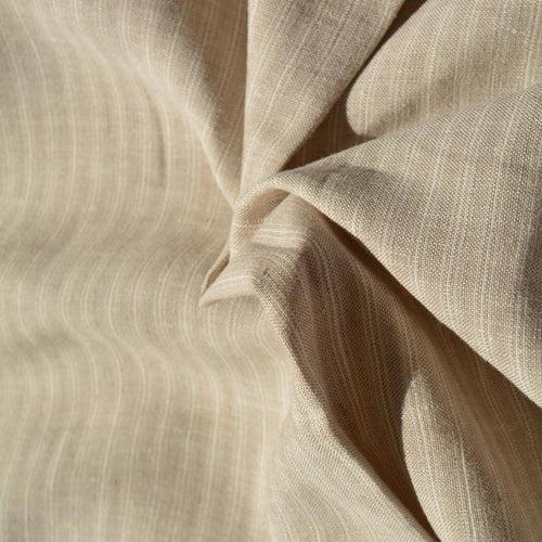 100% Linen Fabric Striped Beige striped 61" Wide Dressmaking Tailoring | By the Yard