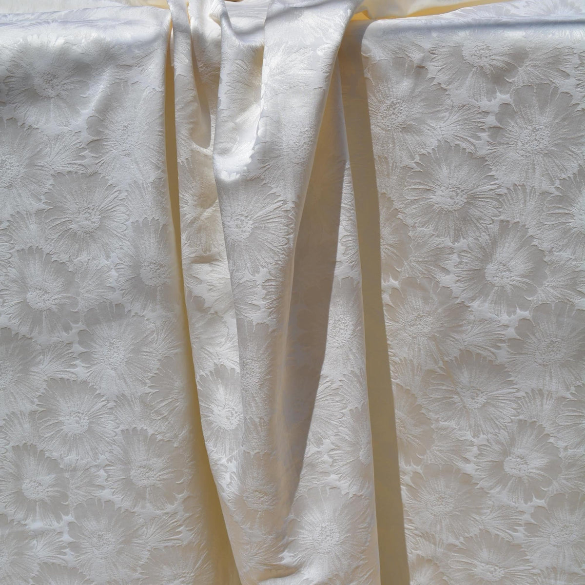 European 100% Silk Jacquard Fabric | Silk Floral Pattern, 57” Width | Luxury Bridal & Dressmaking Fabric | By the Yard
