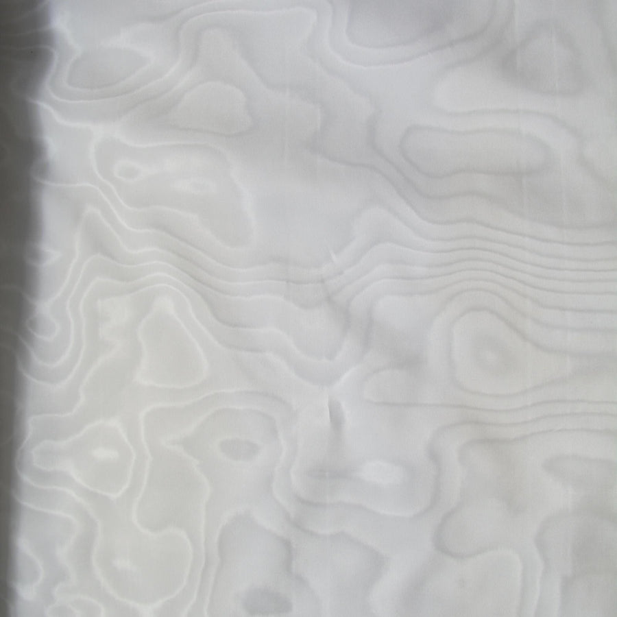 Heavyweight Silk Moiré Taffeta Fabric | White | Silk Watered Taffeta | By the Yard
