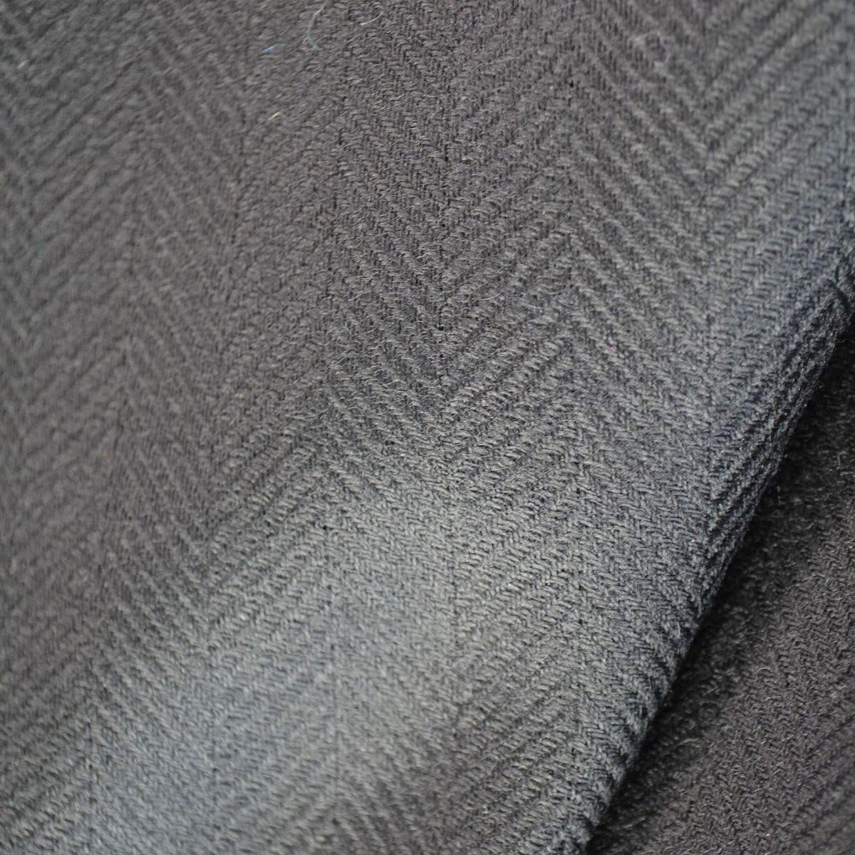 Black Wool Cashmere Herringbone Tweed Luxury Blend 57 Inch Wide | By the Yard
