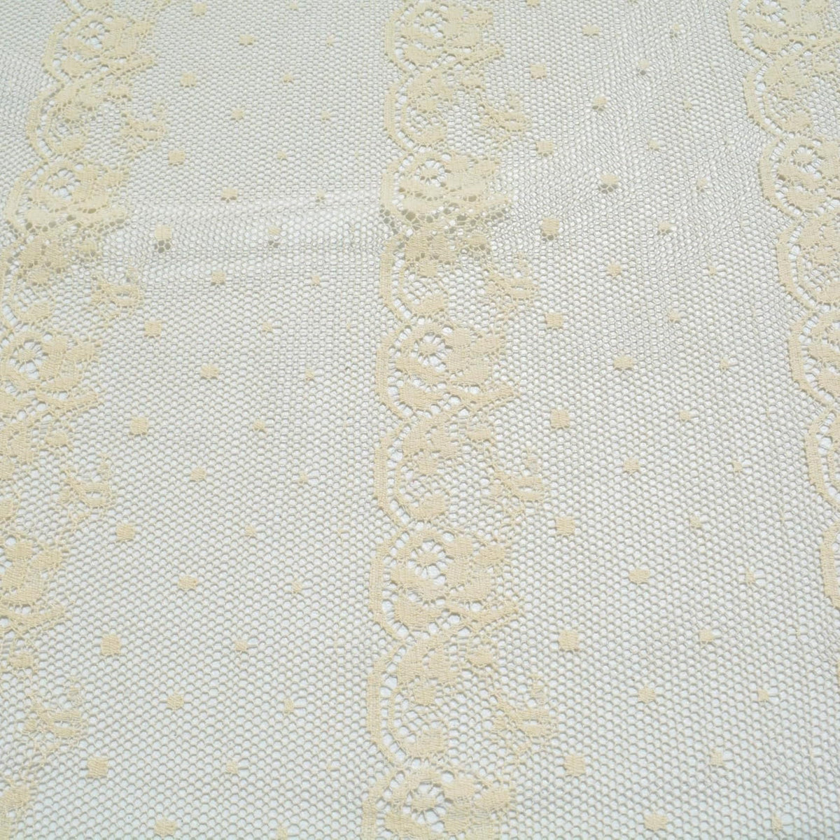 French Cotton Lace Fabric | Champagne Beige Designer Deadstock | Dresses, Blouses, Bridal | By the Yard