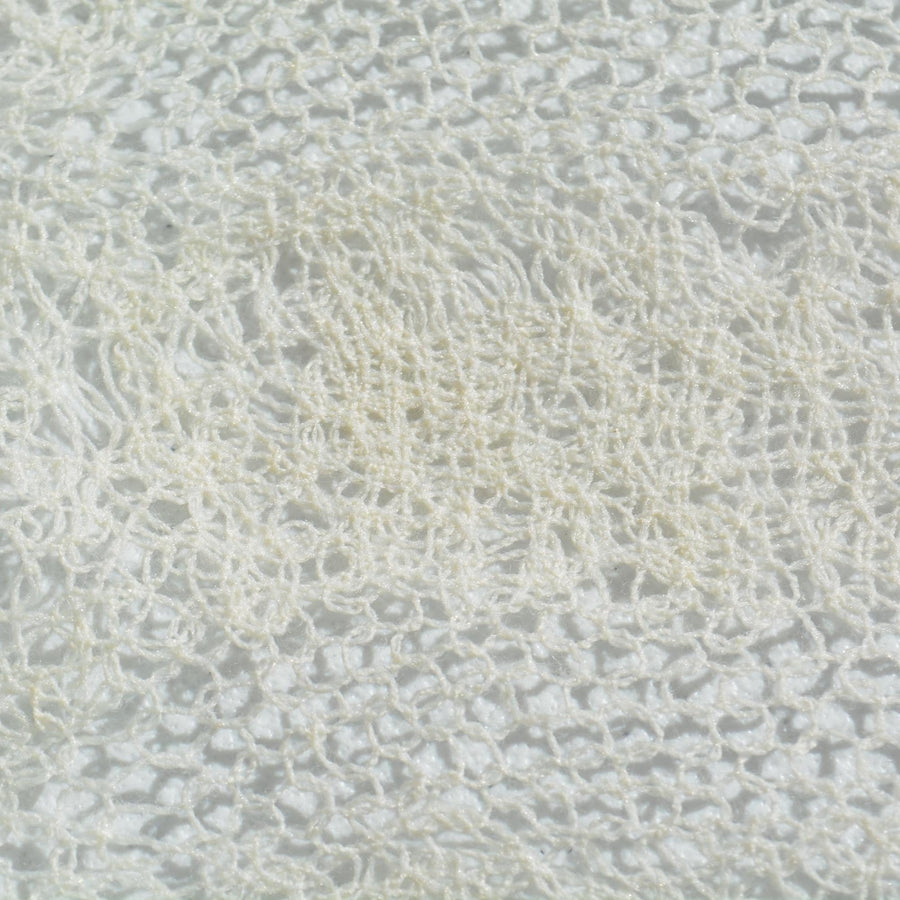 Crochet Lace Knit Fabric | White | Luxury Designer Textile |By the Yard