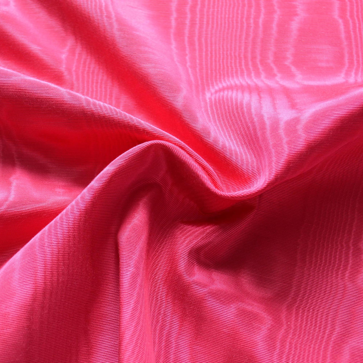 Italian Heavyweight Silk Moiré Taffeta Fabric | Pink Silk Watered Taffeta | By the Yard