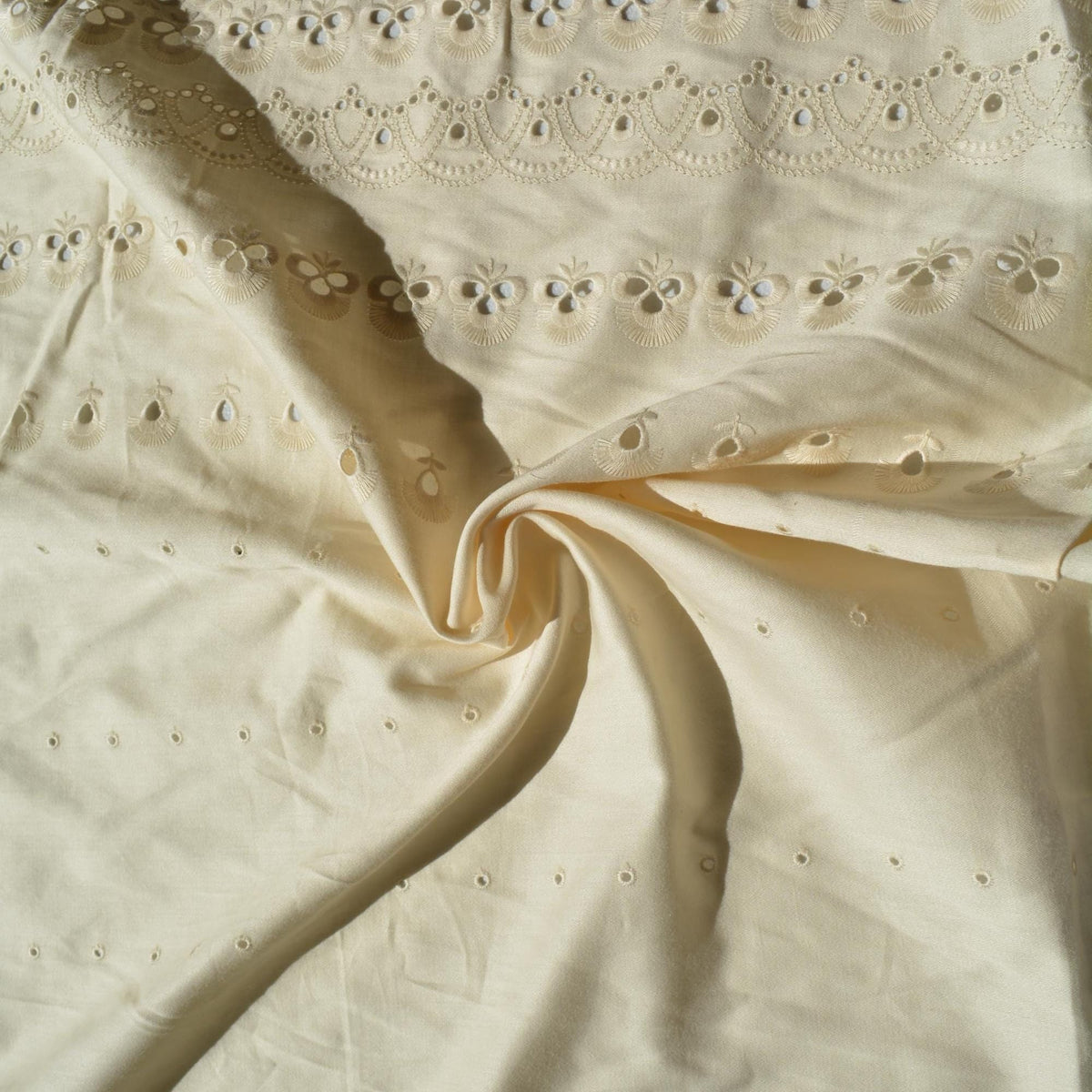 Cotton Lace Fabric | Ivory | Designer Yardage |By the Yard
