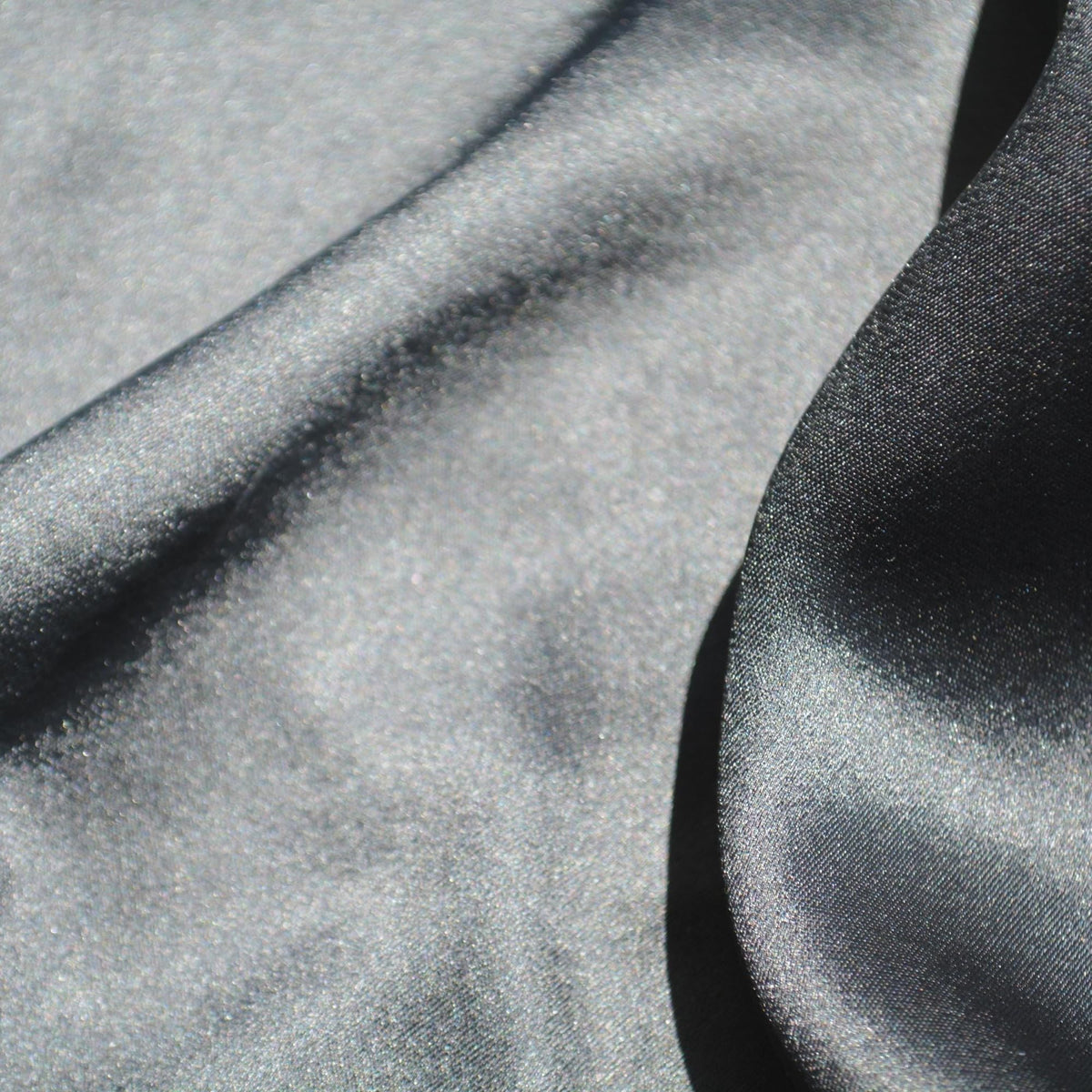 Pure Silk Crepe Back Satin Fabric | Black Heavyweight Designer Deadstock | Dresses, Blouses, Special Occasion | By the Y