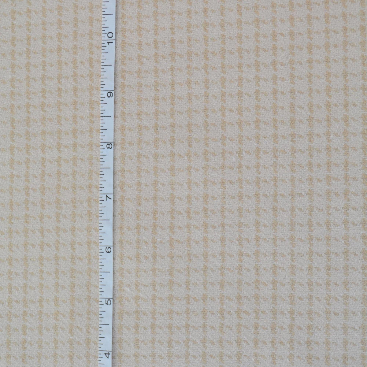 Italian Wool Tweed Fabric | with Tan Check Stripes Coat and Jacket Material 55 Inch Wide | By the Yard