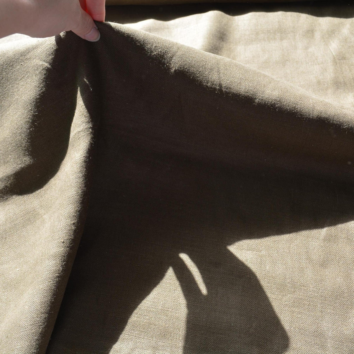 100% Linen Fabric Thick weave Army green thick weave Midweight to heavyweight 55" Wide Dressmaking Tailoring | By the Ya
